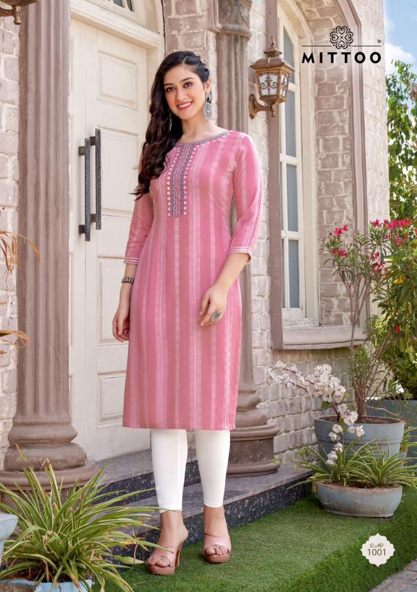 Mittoo Chand  Regular Wear Rayon Embroidery kurti Collection